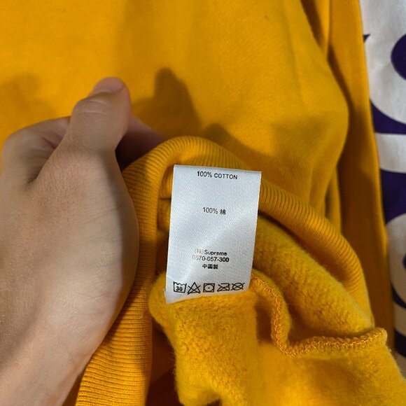 Supreme S/S 18 Sideline Hoodie Gold/Purple Size S - Picture 6 of 8